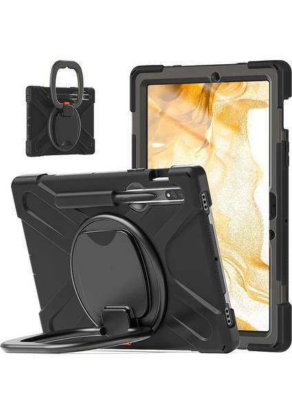 Samsung S7 T870 Tablet Pc Koruyucu Kabuk Düşmeye Dayanıklı Çok Fonksiyonlu Döner Braket Koruyucu Kabuk Samsung S8 X700 (Yurt Dışından)