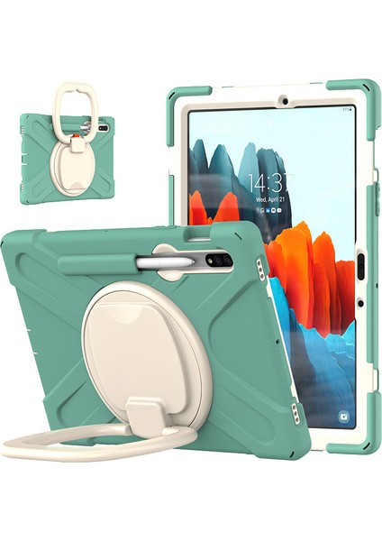 Samsung S7 T870 Tablet Pc Koruyucu Kabuk Düşmeye Dayanıklı Çok Fonksiyonlu Döner Braket Koruyucu Kabuk Samsung S8 X700 (Yurt Dışından)