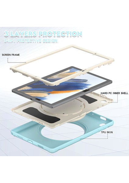 Samsung A8 10.5 X200 Bull Demon King 360° Döner Braket Düşme Önleyici Üçlü Dayanıklı Tablet Pc Kılıfı (Yurt Dışından) fırsatları