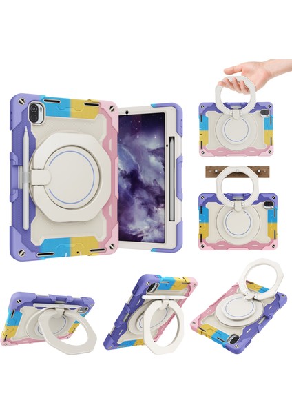 Xiaomi Tablet Bilgisayar Koruyucu Kılıf 5 Döner Dirsek ile Silikon Anti-Damla Tablet Kapağı Mi Pad5 Pro Hit Color (Yurt Dışından)