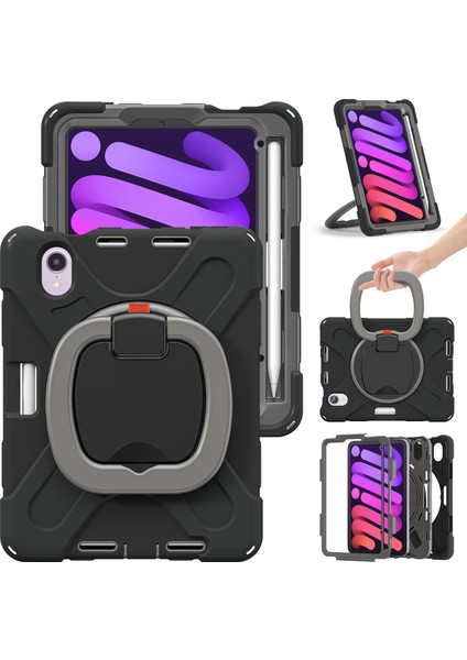 Taşınabilir Duvara Monte Halka Döner Braket Mini6 Silikon Tablet Düşme Önleyici Koruyucu Kılıf (Yurt Dışından)