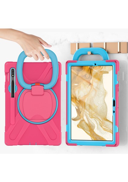 Tabs7 Dönen Yuvarlak Dirsek Silikon Kılıf S8 Tablet Kılıfı 11 Inç (Yurt Dışından)