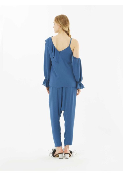 Kol Detaylı Bluz Petrol Y1813047_010 indirimleri