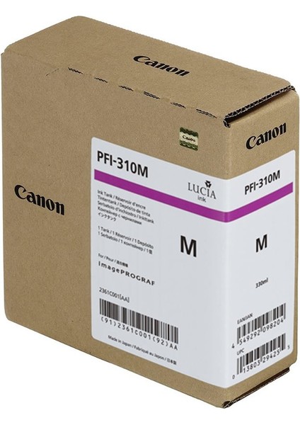 PFI-310 M (Magenta) Kırmızı Plotter Orijinal Mürekkep Kartuş 330 Ml. (2361C001)