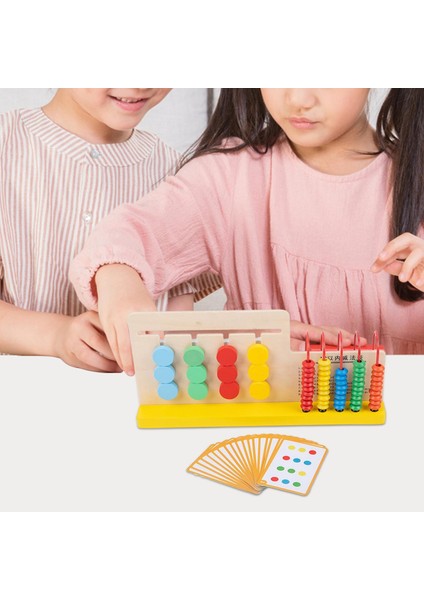 Ahşap Sürgülü Bulmaca Renkli Boncuk Çerçeve Abacus Komik Montessori Okul Öncesi (Yurt Dışından)