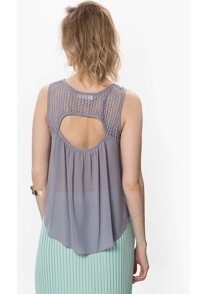 Sırt Detaylı Kadın Bluz Gri Y1713120_004 indirimleri