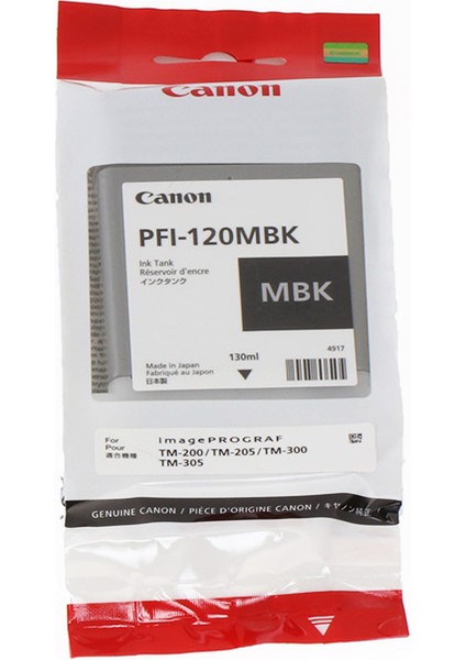 ® Canon PFI-120 MBK (Matt Black) Matt Siyah Plotter Orijinal Mürekkep Kartuş 130 ml (2884C001)