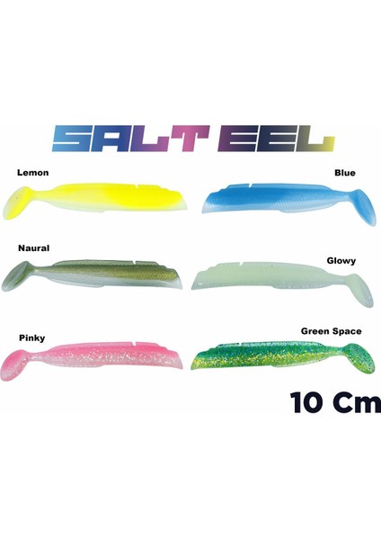 Salt Eel Body 10CM X3 Silikon Yem Gövde 032 - Blue