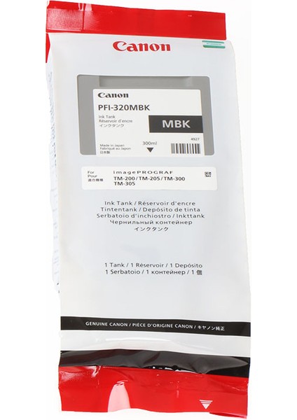 PFI-320 Mbk (Matt Black) Matt Siyah Plotter Orijinal Mürekkep Kartuş 300 Ml. (2889C001)