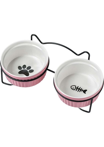 Yükseltilmiş Cat Bowl Pet Yavaş Besleyici Koruma Servikal Kitty Snack Kase Taşınabilir Siyah (Yurt Dışından)