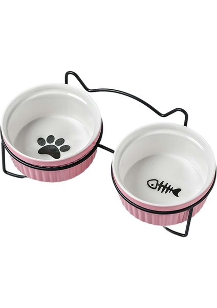 Yükseltilmiş Cat Bowl Pet Yavaş Besleyici Koruma Servikal Kitty Snack Kase Taşınabilir Siyah (Yurt Dışından)