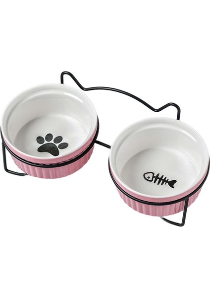 Yükseltilmiş Cat Bowl Pet Yavaş Besleyici Koruma Servikal Kitty Snack Kase Taşınabilir Siyah (Yurt Dışından)