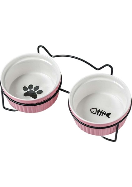 Yükseltilmiş Cat Bowl Pet Yavaş Besleyici Koruma Servikal Kitty Snack Kase Taşınabilir Siyah (Yurt Dışından)