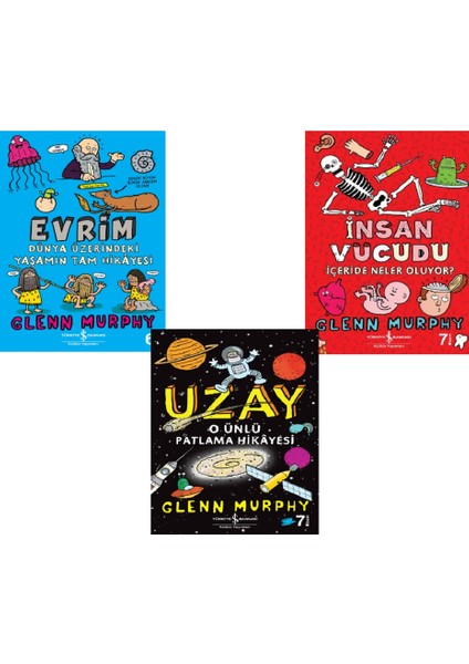 Uzay O Ünlü Patlama Hikâyesi - İnsan Vücudu – Evrim - 3 Kitap Set - Glenn Murphy - İş Bankası Kültür Yayınları