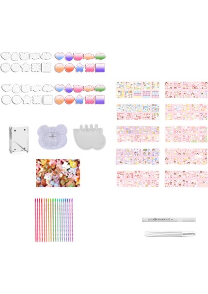Goo Kartı Dıy Set Diy Kitleri Renkli Goo Kartı Oyuncak Ev Yapımı Akrilik Sayfa Sanat Çay Partisi 267PCS (Yurt Dışından)