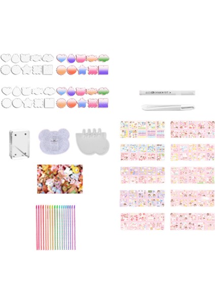 Goo Kartı Dıy Set Diy Kitleri Renkli Goo Kartı Oyuncak Ev Yapımı Akrilik Sayfa Sanat Çay Partisi 267PCS (Yurt Dışından)