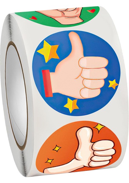 500PCS Motivasyonel Çıkartma Başparmak Yukarı Çıkartma Ev Tatil Sarma Dia 1.5inch (Yurt Dışından)