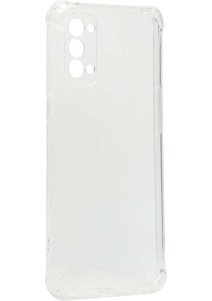 Oppo Reno 4 Kılıf Antishock Darbe Emici Kamera Korumalı Yumuşak Esnek Şeffaf Silikon Kapak(K-Anti)