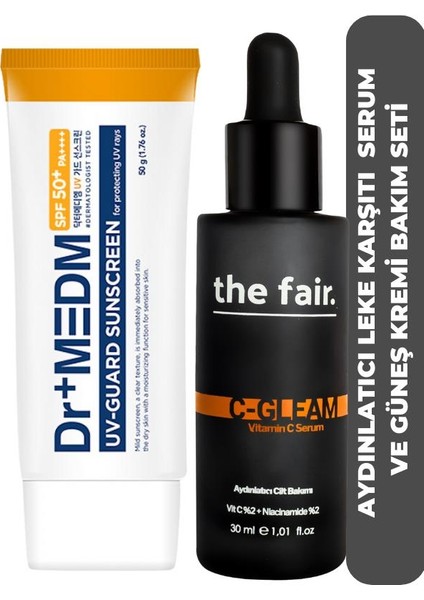 the fair. C Vitamini Aydınlatıcı Leke Karşıtı Ton Eşitliği Serum ve Dr+Medm 50 SPF Güneş Koruması