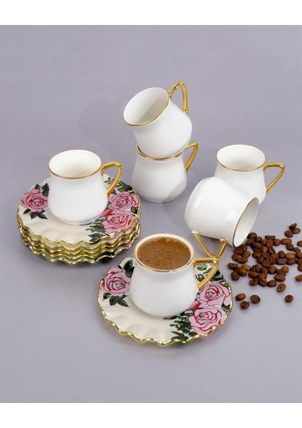 Rosellıne Krem 6 Kişilik Türk Kahvesi Fincanı fiyatları