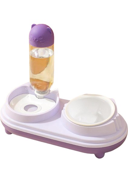 Otomatik Köpek Su Dağıtıcı Köpek Yemeği Dayanıklı Dispenser Eğik Kedi Yemek Kasesi Menekşe (Yurt Dışından)