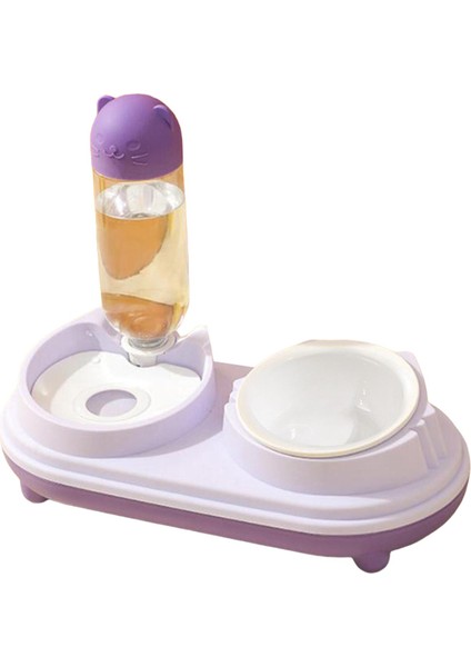 Otomatik Köpek Su Dağıtıcı Köpek Yemeği Dayanıklı Dispenser Eğik Kedi Yemek Kasesi Menekşe (Yurt Dışından)