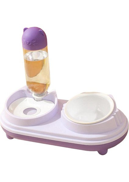 Otomatik Köpek Su Dağıtıcı Köpek Yemeği Dayanıklı Dispenser Eğik Kedi Yemek Kasesi Menekşe (Yurt Dışından)