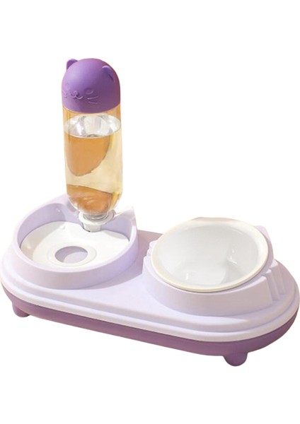 Otomatik Köpek Su Dağıtıcı Köpek Yemeği Dayanıklı Dispenser Eğik Kedi Yemek Kasesi Menekşe (Yurt Dışından)