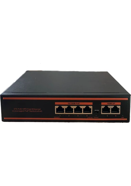 4 Port Poe+ 10-100 Mbps 2 Port 10-100 Uplink Switch 150W