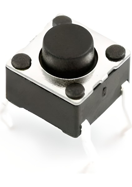 4 Pinli Push Buton - Siyah (6X6X5MM) - 5 Adet