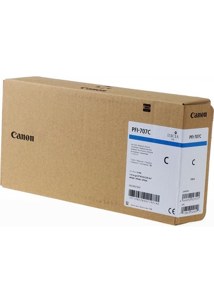 PFI-707 C (Cyan) Mavi Plotter Orijinal Mürekkep Kartuş 700 Ml. (9822B001)