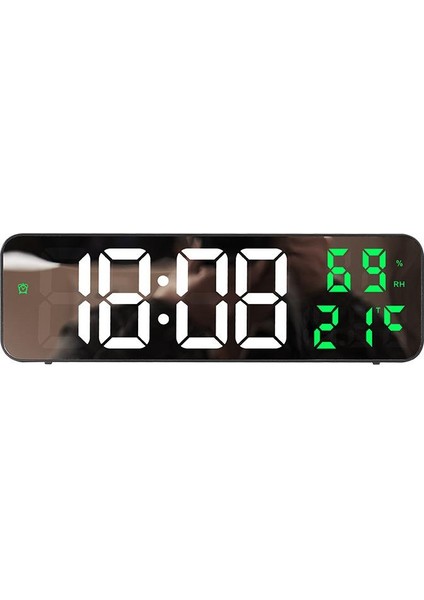 Nem Ölçer Dereceli LED Duvar ve Masa Alarm Saati Yeşil