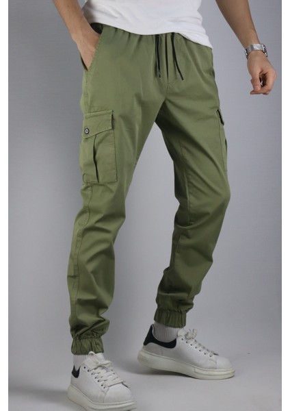 Haki Erkek Oversize Jogger Bel Ve Paça Lastikli Kargo Cepli Pantolon fiyatları