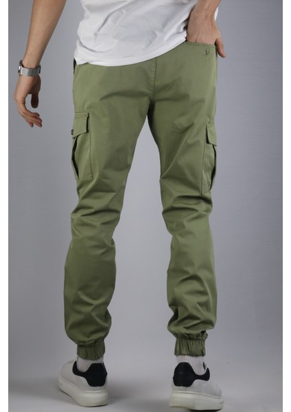 Haki Erkek Oversize Jogger Bel Ve Paça Lastikli Kargo Cepli Pantolon modelleri