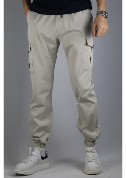 Taş Erkek Oversize Jogger Bel Ve Paça Lastikli Kargo Cepli Pantolon