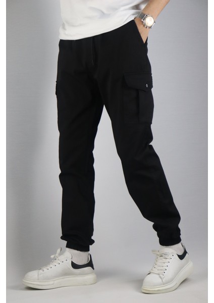 Siyah Erkek Oversize Jogger Bel Ve Paça Lastikli Kargo Cepli Pantolon fiyatları
