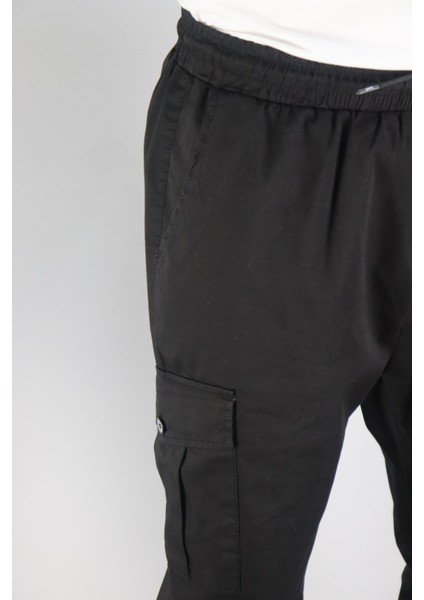 Siyah Erkek Oversize Jogger Bel Ve Paça Lastikli Kargo Cepli Pantolon fırsatları