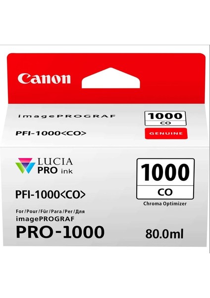 PFI-1000 Co (Chroma Optimizer) Parlaklık Düzenleyici A2 Yazıcı Orijinal Mürekkep Kartuş 80 Ml. (0556C001)