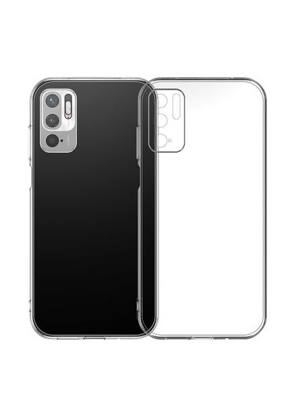 Xiaomi Poco M3 Pro ile Uyumlu Kılıf Şeffaf Kamera Korumalı Esnek Silikon Telefon Kılıfı Kapak