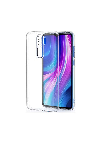 Xiaomi Redmi Note 8 Pro ile Uyumlu Kılıf Şeffaf Kamera Korumalı Esnek Silikon Telefon Kılıfı Kapak