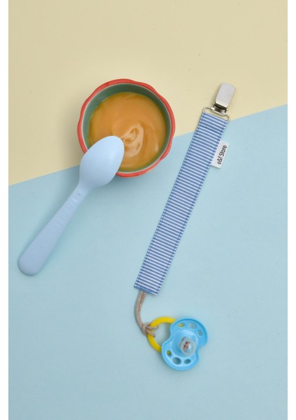 Çizgili - Yıldızlı - Turuncu 3'lü Emzik Zinciri Seti - Emzik Tutacağı - Bebek Hediyesi modelleri