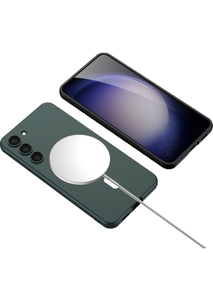 Galaxy S23 Kılıf Kamera Korumalı Magsafe Wireless Şarj Özellikli Lansman Dokulu Kapak (Kıpta-Mag) fırsatları