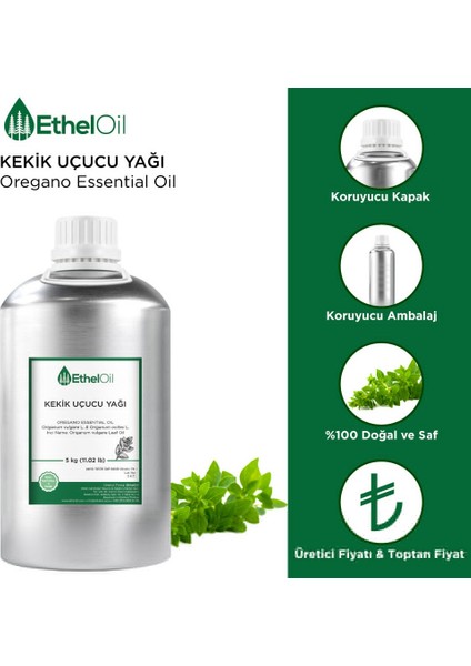 Kekik Uçucu Yağı - Etheloil - 5 KG - Saf ve Doğal Uçucu Yağ - Üretici Firma