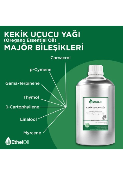 Kekik Uçucu Yağı - Etheloil - 5 KG - Saf ve Doğal Uçucu Yağ - Üretici Firma