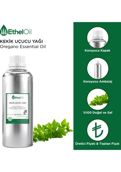 Kekik Uçucu Yağı - Etheloil - 1 KG - Saf ve Doğal Uçucu Yağ - Üretici Firma