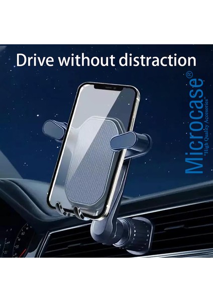 360 Derece Dönebilir Araç Içi Izgaralıktan Otomatik Kavramalı Metal Kelepçeli Telefon Tutucu - AL3738