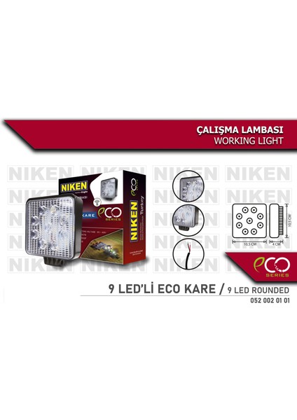 Calısma Lambası Eco 9 Ledli Yuvarlak