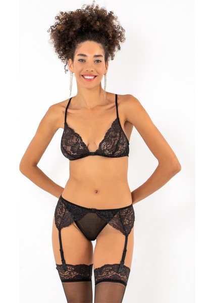 Balensiz Kapsız Önden Açılabilir 4lü Dantel Jartiyer Takım fırsatları