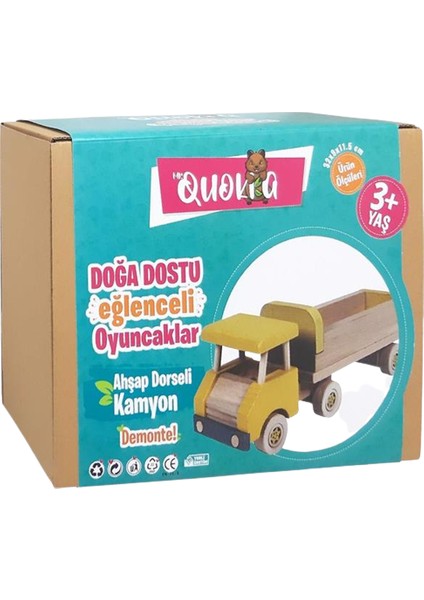 Mr Quokka Dorseli Kamyon Ahşap Oyuncak Mavi fırsatları