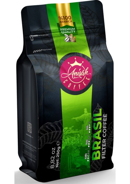 Anisah Coffee Brezilya Filtre Kahve 250 Gr Kağıt ve Metal Filtre